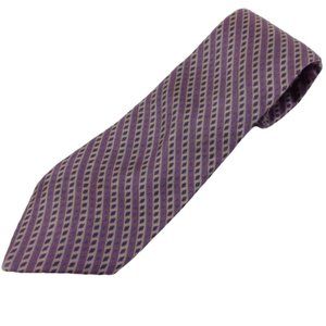 Calvin Klein Silk Necktie Purple Silver Black 57"